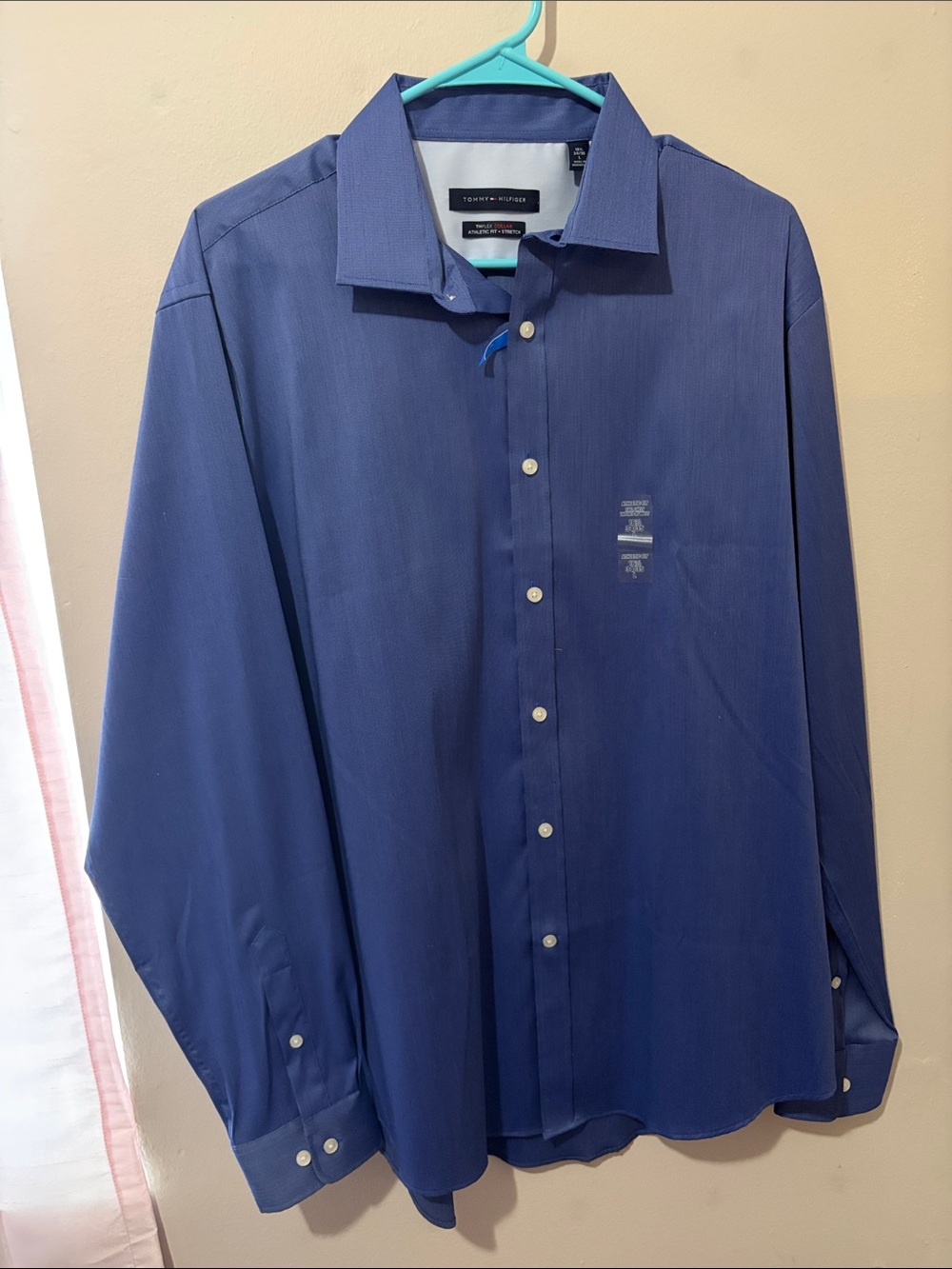 Tommy Hilfiger Men's Navy Blue Button-Up Dress Shirt